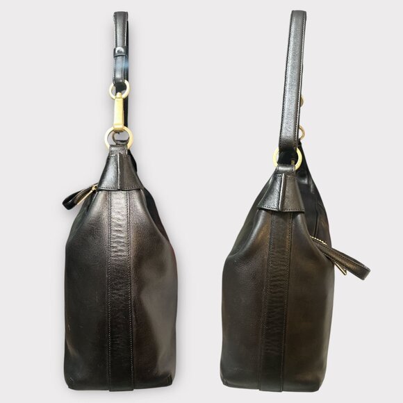 VTG Coach Amanda Hobo Bag 6951 Black Leather with Brass One-Shoulder Purse Y2K - Picture 6 of 11